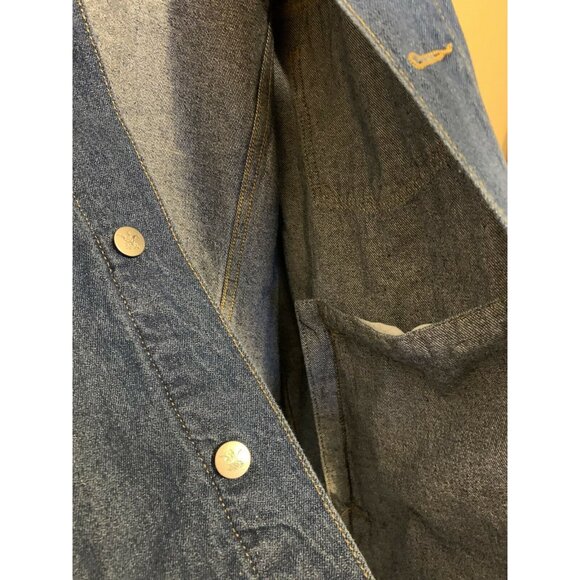 New Budweiser Denim Men’s Sz L‎ Blue Trucker Button Jean Logo Jacket NWT - Picture 11 of 11